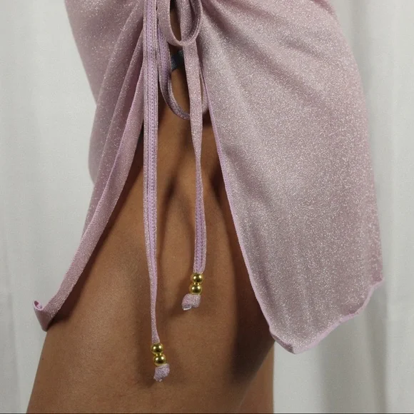 Shimmer Pink Sheer Cover Up - Picture 3 of 4